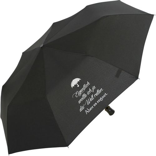 Ershi-Mini Parapluie De Poche - Résistant - Imprimé « Eigentlich Wollte Ich \U2026 » Noir Noir 96 Cm[2766]