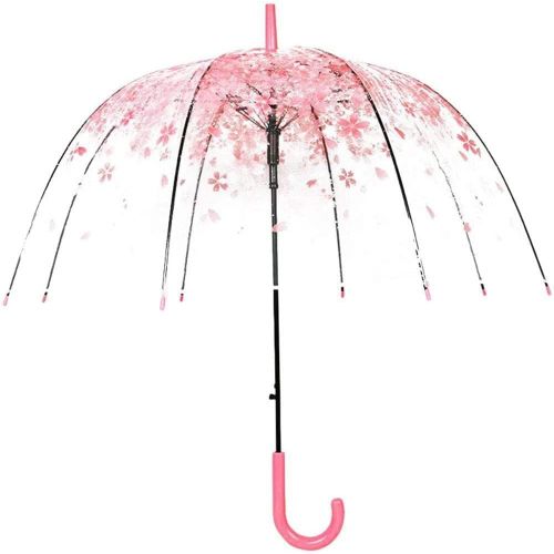 Ershi-Parapluie En Fleurs De Cerisier Mignon Transparent À Bulles - Dôme Semi-Automatique Sunny Pour Enfants, Filles, Garçons Ou F[1733]