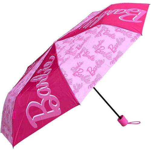 Ershi-Parapluie Pliant Barbie Accessoire De Pluie Parapluie Refermable Pour Enfants Structure En Métal Ouverture Manuelle, Fuchsia[2570]