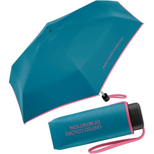 Ershi-Benetton Parapluie De Poche Ultra Mini Flat Solid, Bleu Alger, 88 Cm[1108]