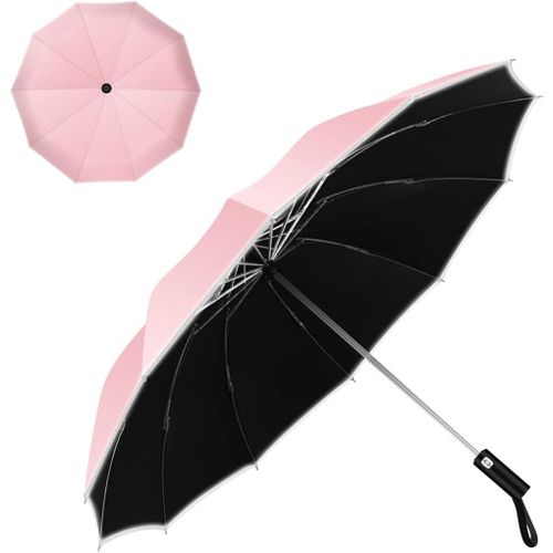 Ershi-Parapluie Pliable Coupe-Vent [210t 105 X 60 Cm] Avec Revêtement En Téflon Et Bande Réfléchissante, 10 Baleines Renforcées, P[2607]