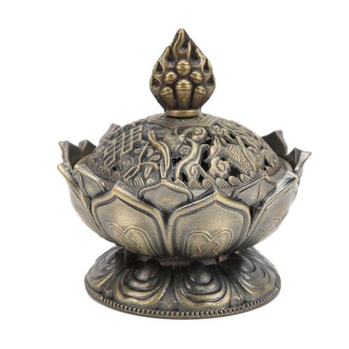 Brûleur d'encens Bronze Anticorrosion RustProof Durable Classique Brûleur à charbon pour la décoration de la maison