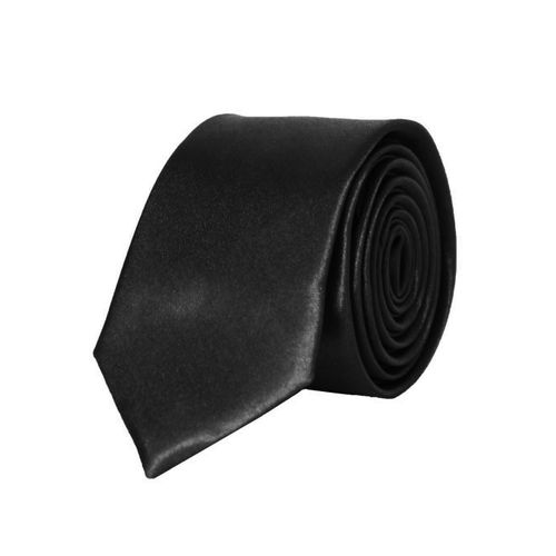 Cravate Satin Slim Noir Homme