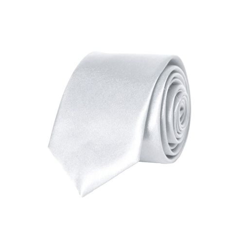 Cravate Satin Slim Blanc Homme