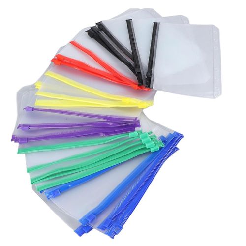 31pcs A6 Taille Multicolore Zip Enveloppes En Plastique Translucide Imperméable À L'eau Réutilisable Fermeture Éclair Dossiers Pour Bureau Salle De Classe Dortoir