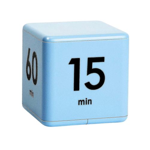 Time Cube Timer Kitchen Timer Gravity Sensor Flip Timer Exercise Game Timer 15-20-30-60 Minutes Méditation Compatible (bleu)