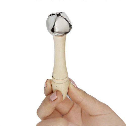 Cloche à main unique Jingle Bell avec poignée en bois Jouet musical pour les tout-petits Enfants Enfants 2pcs