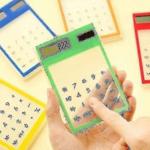 Calculatrice scientifique ultra-mince Solar Energy Touch Clear, multicolore