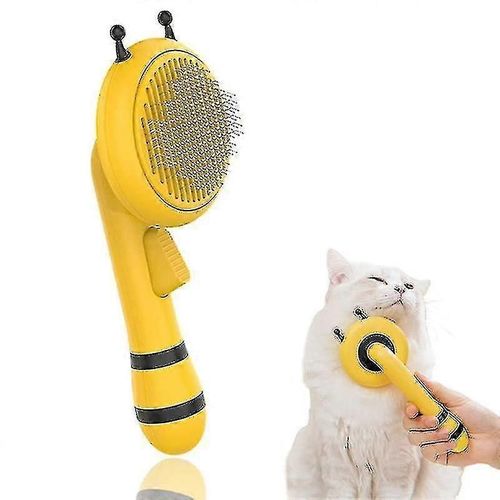 Brosse De Toilettage Pour Animaux De Compagnie, Conception D'abeille Mignonne Et Poignée Ergonomique Douce, Pet Com