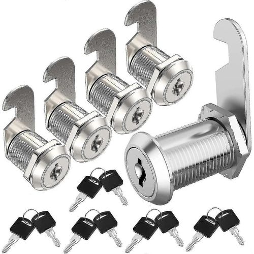 Mailbox Lock 20mm Cam Cam Lock Cylinder Lock Boîte aux lettres Armoire Armoire Tiroir Serrure avec 10 clés (5 pièces)
