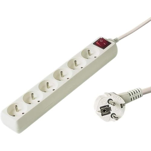 ERSHI-Multiprise avec Interrupteur Secteur 10m, 6 Prises, Rallonge 230V, 6 Prises Françaises Tournées à 45°, Multiprise de Qualité[59]