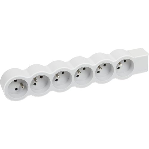 ERSHI-LEGRAND - Multiprise Extra-Plate à Câbler - 6 Prises avec Terre - Livrée Sans Cordon/Sans Fiche - Blanc et Gris Clair[318]
