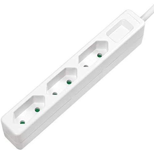 ERSHI-® Multiprise 3 prises étroites de 1,5 m - Câble de raccordement blanc[1380]