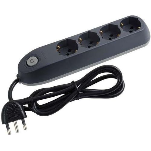 ERSHI-BTicino Multiprise électrique Poker avec 4 Prises universelles P40 Schuko Zipasso Schuko Standard Allemand, câble de 1,5 m a[1170]
