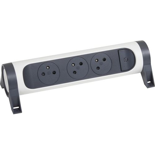 ERSHI-LEGRAND - Multiprise Rotative Avec Interrupteur à Voyant LED - 3 Prises Surface avec Terre - Livrée Sans Cordon/Sans Fiche -[128]