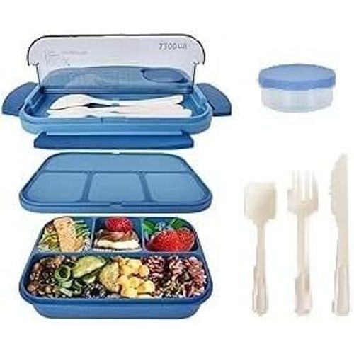 Ershi-Bento Lunch Box Enfant Adulte Boîte 1400 Ml Boîte À Bento Avec Cuillère Et Fourchette Anti-Fuite Lunchbox Avec Couverts Pour[1015]