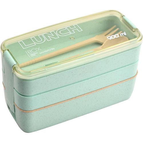 Ershi-Boite Repas 900ml, Bento Lunch Box Étanche, Repas Boîtes Avec 3 Compartiments Et Couverts, Boîte À Déjeuner Adultes Enfants,[195]