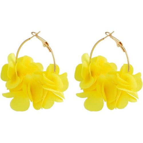 Ershi-Boucles D'oreilles Pour Femme Léger Grandes Boucles D'oreilles Fleur Pendantes De Rose En Argent 925 Hypoallergénique Mode B[395]