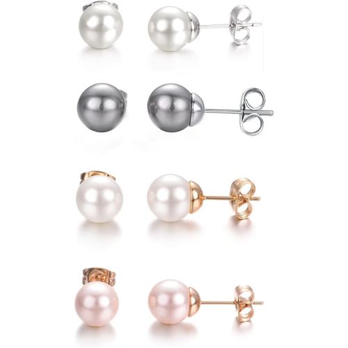 Ershi-Vissen Clous Boucles D'oreilles Femme Lot Piercing Oreilles Multicolores Perles De Culture Parures Bijoux Chic Nacré Boucles[904]