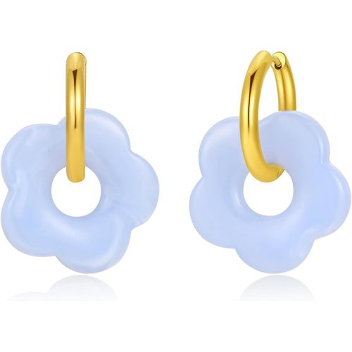 Ershi-Boucles D'oreilles Pendantes En Résine - Boucles D'oreilles À Fleurs Élégantes, Boucles D'oreilles En Résine Dégradée, Acie[723]