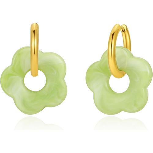 Ershi-Boucles D'oreilles Pendantes En Résine - Boucles D'oreilles À Fleurs Élégantes, Boucles D'oreilles En Résine Dégradée, Acie[720]
