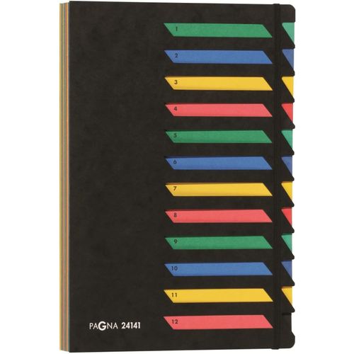 Ershi-24141-04 Trieur En Carton Souple 12 Onglets Colorés Numérotés (Noir) (Import Allemagne)[459]
