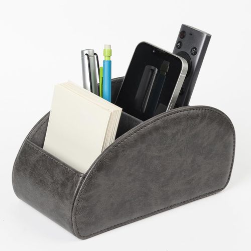 ERSHI-Porte-télécommande avec 5 poches, grand support pour TV, DVD, clé 4K et télécommandes Bluray, rangement pour stylos, gris L[540]