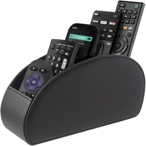 ERSHI-Porte-télécommande avec 5 poches, grand support pour TV, DVD, clé 4K et télécommandes Bluray, rangement pour stylos, M noir[539]