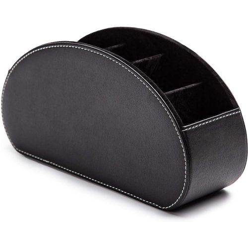 ERSHI-Support de télécommande pour boîte de rangement en cuir synthétique avec 5 compartiments pour récepteur TV, DVD, bureau, sty[557]