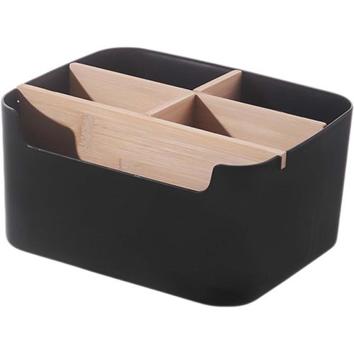 Ershi-Boîte De Rangement De Bureau, Organiseur De Bureau 5 Compartiments En Bois, Multifonctionnelle Amovibles Organisateu De Bure[559]