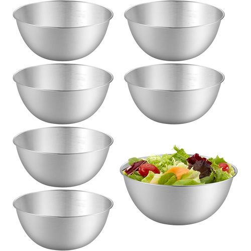 Kalanka-6 Pièces Bol Inox, Bols À Mélanger Avec Balance, Saladier Cul De Poule Inox, Saladier Inox, Bol Cuisine, Bol À Épices, Lave-Vaisselle, Empilables, Pour Céréales,Trempette, Snack (0,7 L, Ø 16,