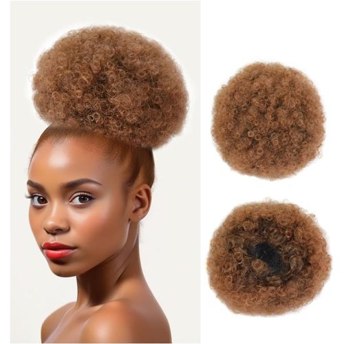 Kalanka-Afro Puff Cordon De Serrage Pour Queue De Cheval Synthétique Court Bouclés Pour Femmes (X-L,1b#)