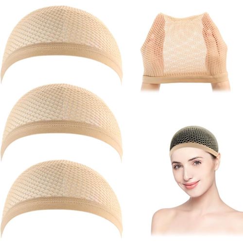 Kalanka-Filet À Perruque, Bonnet De Perruque Pour Femmes, Filet À Cheveux Pour Perruque, Couleur Nude 3 Pièces