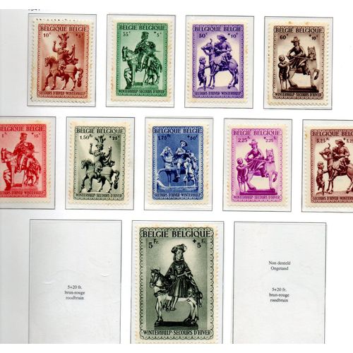 Belgique Timbres Secours D' Hiver 1941