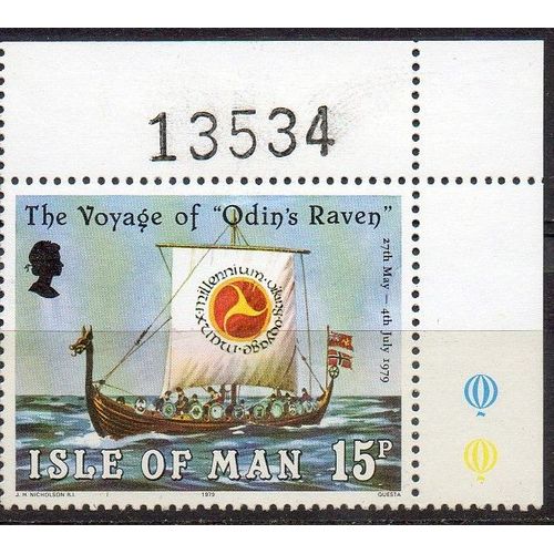 Ile De Man Timbre Bateau Viking : Le Voyage D' Odin 1979