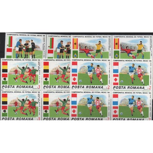 Roumanie Timbres Coupe Du Monde De Football 1986