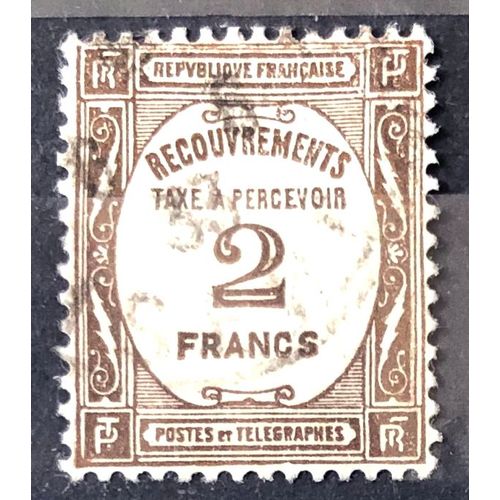 Taxe Recouvrement - Taxe À Percevoir - 2f Sépia (Très Joli N° 62) Obl - France Année 1927 - Brn83 - N33309