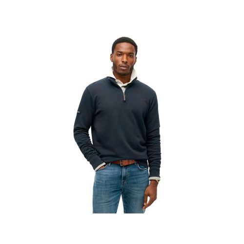 Pull Superdry Henley Core Homme Bleu