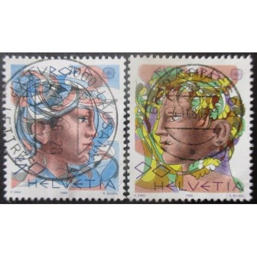 Suisse N°1244 Et 1245 Europa Oblitérés