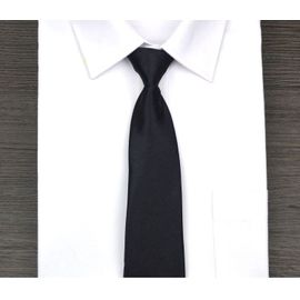 Cravate Classique Pour Femme, 7 Cm, Couleur Unie, Pour Homme (Fermeture ¿¿Clair Noire G71)