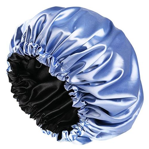 Bonnet De Nuit En Satin (Grand, Bleu) - Bonnet De Nuit Double Couche, R¿¿Versible Et R¿¿Glable