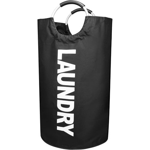 Paniers ¿¿ linge pliables, panier ¿¿ linge 90 L avec poign¿¿e, sac ¿¿ linge en tissu Oxford, panier ¿¿ linge sale, corbeille ¿¿ linge portable, trieur de linge, collecteur de bouteilles - Noir