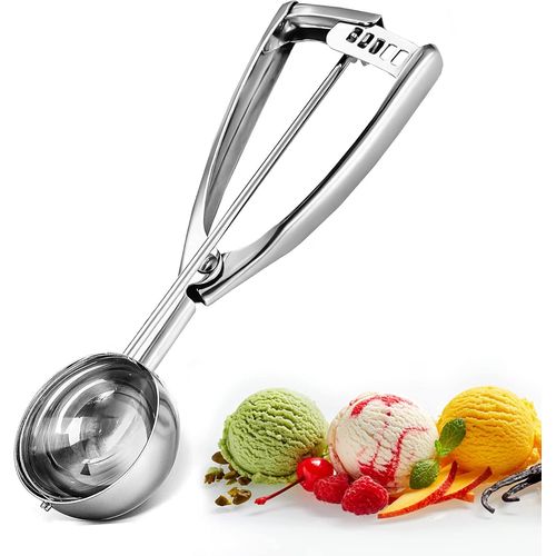 Cuillère À Glace - Grande Taille (6,3 Cm) Cuillère À Biscuits En Acier Inoxydable 304, Adaptée Aux Boulettes De Riz Et De Viande, Aux Boulettes De Prunes, À La Purée De Pommes De Terre Et Aux Muffins