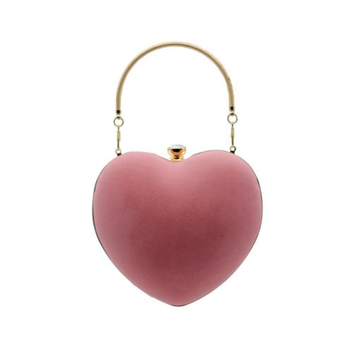 Pochette de mariage pour femme, pochette rose en forme de c?ur, mini sac de soirée élégant pour cocktail, bal, fourre-tout, sacoche