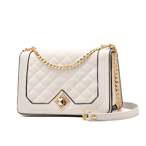 Petit sac à bandoulière en cuir PU pour femme, sac à main avec chaîne, sac à bandoulière, sac à bandoulière, sac à bandoulière simple, blanc
