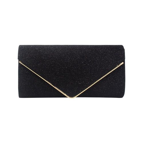 Sac de soirée en tissu flash explosif, pochette, pochette noire