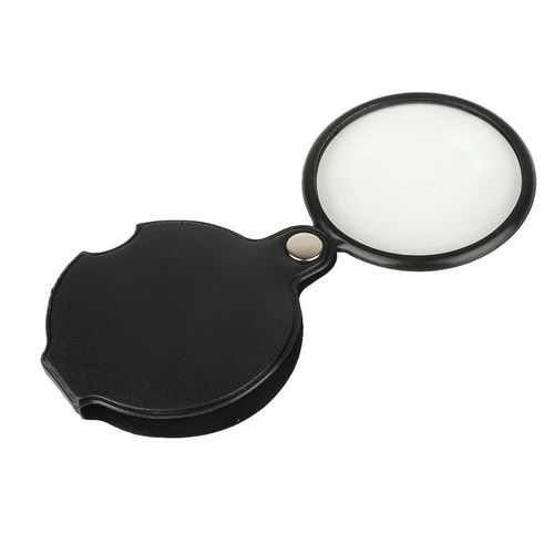 Lot de 2 mini loupes pliables en cuir AGILITY, loupes portables 5X, mini loupes optiques HD pour personnes âgées, outils de lecture de poche avec housse de protection, loupes en deux parties