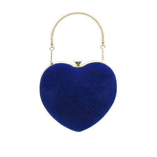 Pochette de mariage pour femme, pochette c?ur bleu, sac de soirée, mini sac fourre-tout élégant pour cocktail, bal de promo, sac messager