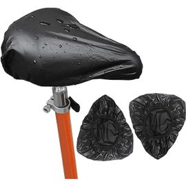 Housse De Selle De Vélo Imperméable Noire, Housse De Pluie Avec Élastique, Lot De 3