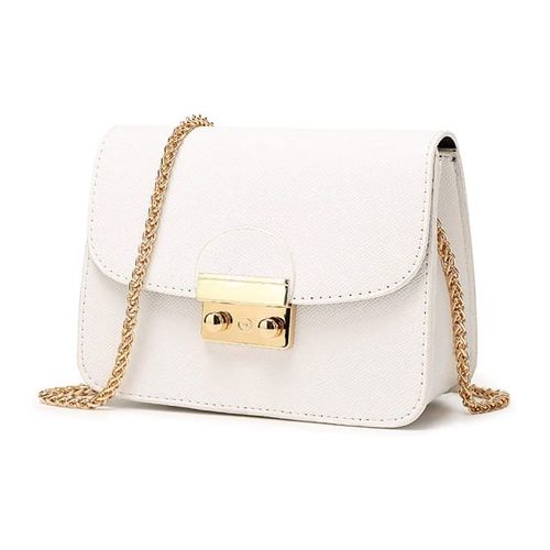 Sac bandoulière pour femme, petit sac à bandoulière, pochette à chaîne, mini sac de ville vintage pour soirée de mariage ou discothèque - Blanc